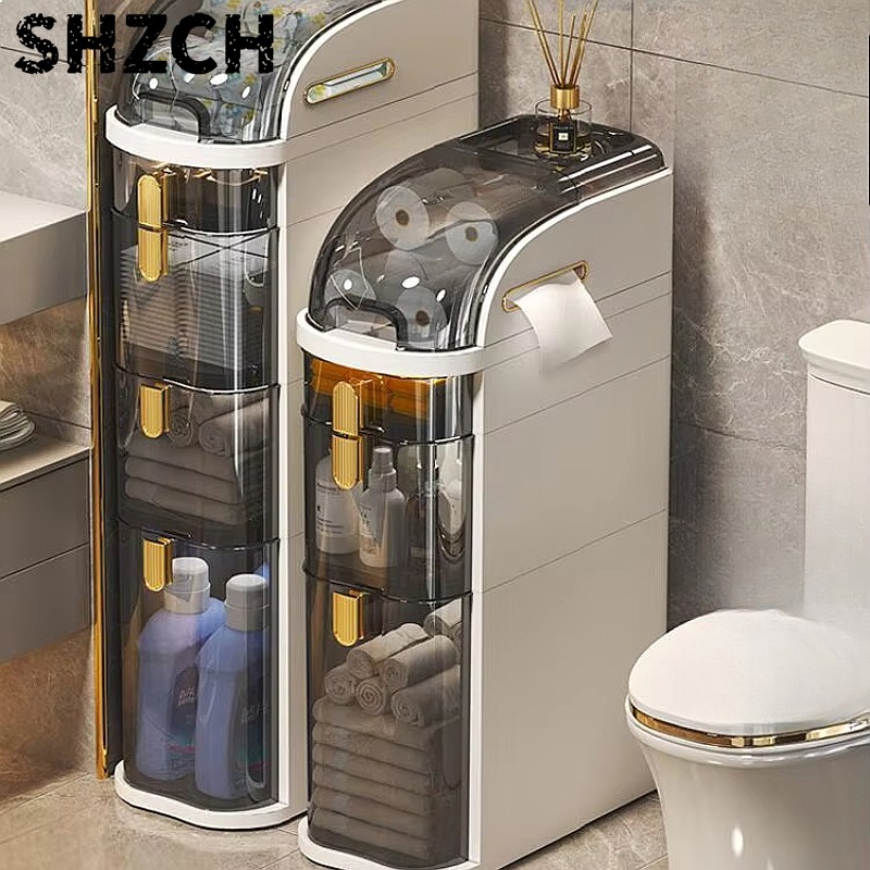 Slim Bathroom Storage Cabinet  - đánh giá và giá Drawer Organizer Bamboo