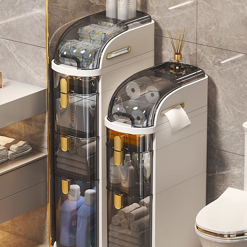 Slim Bathroom Storage Cabinet  - đánh giá và giá Drawer Organizer Bamboo