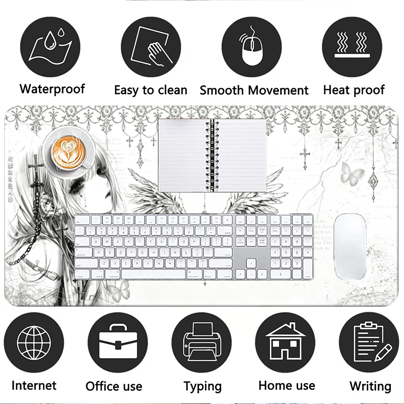 Leather Mousepad Black White A - đánh giá và giá Desk Setup Ergonomic