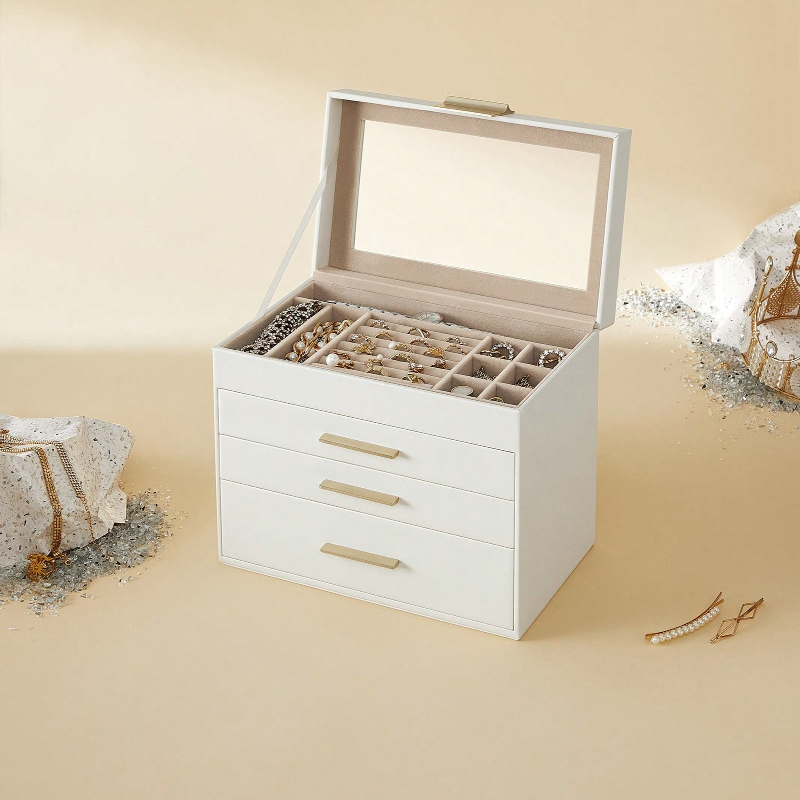 Upgraded 4-Layer Jewelry Stora - đánh giá và giá Drawer Organizer Bamboo