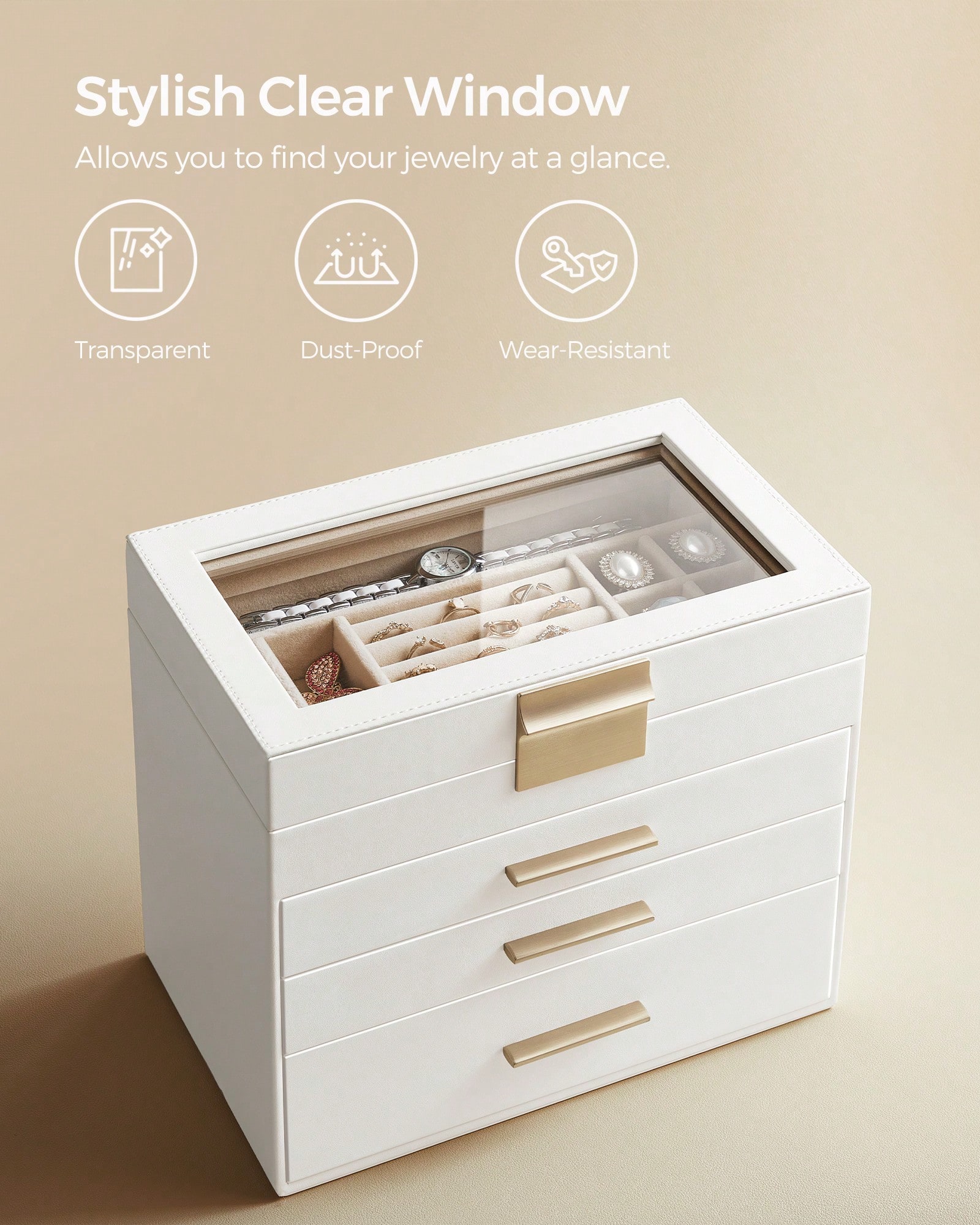 Upgraded 4-Layer Jewelry Stora - đánh giá và giá Drawer Organizer Bamboo