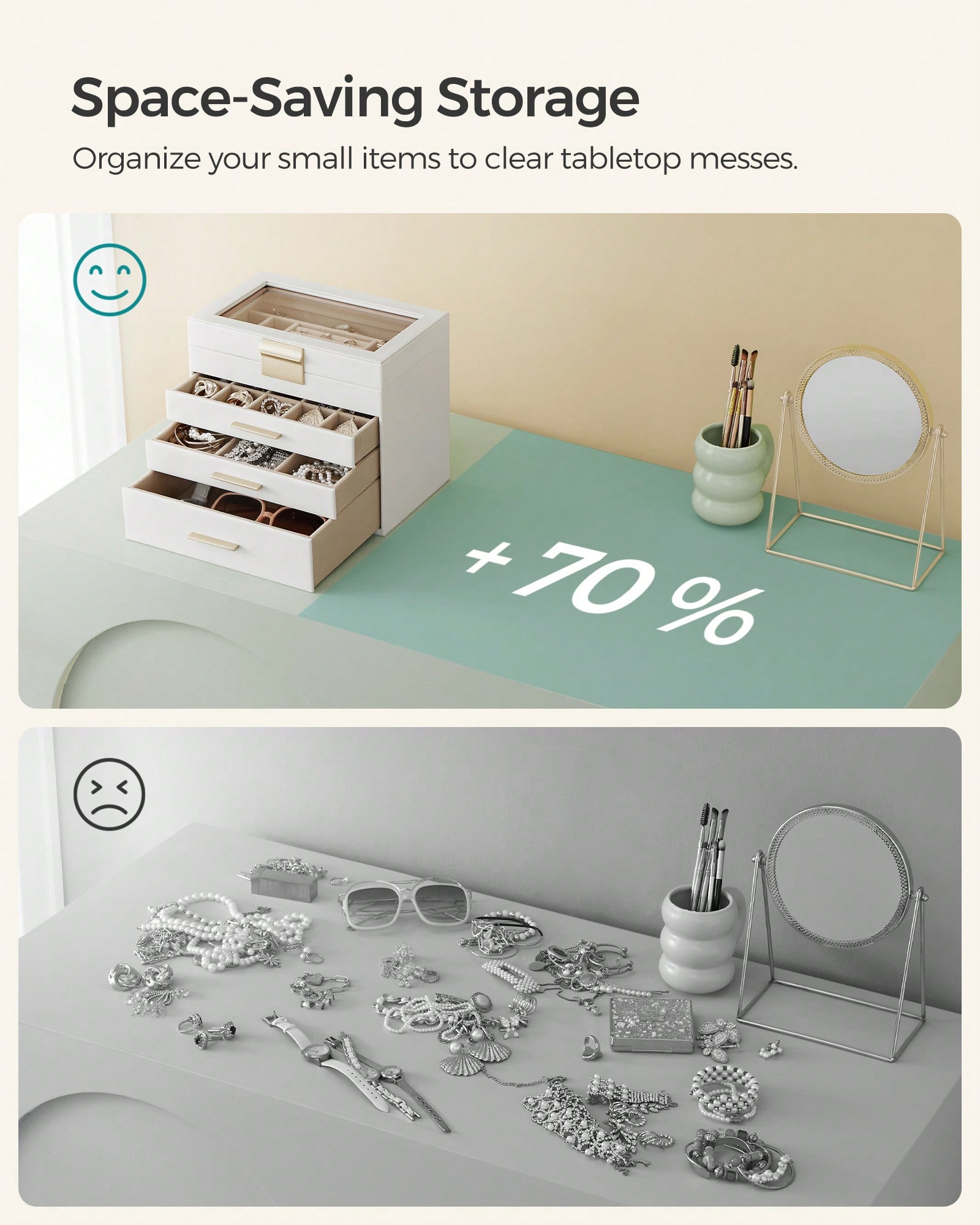 Upgraded 4-Layer Jewelry Stora - đánh giá và giá Drawer Organizer Bamboo