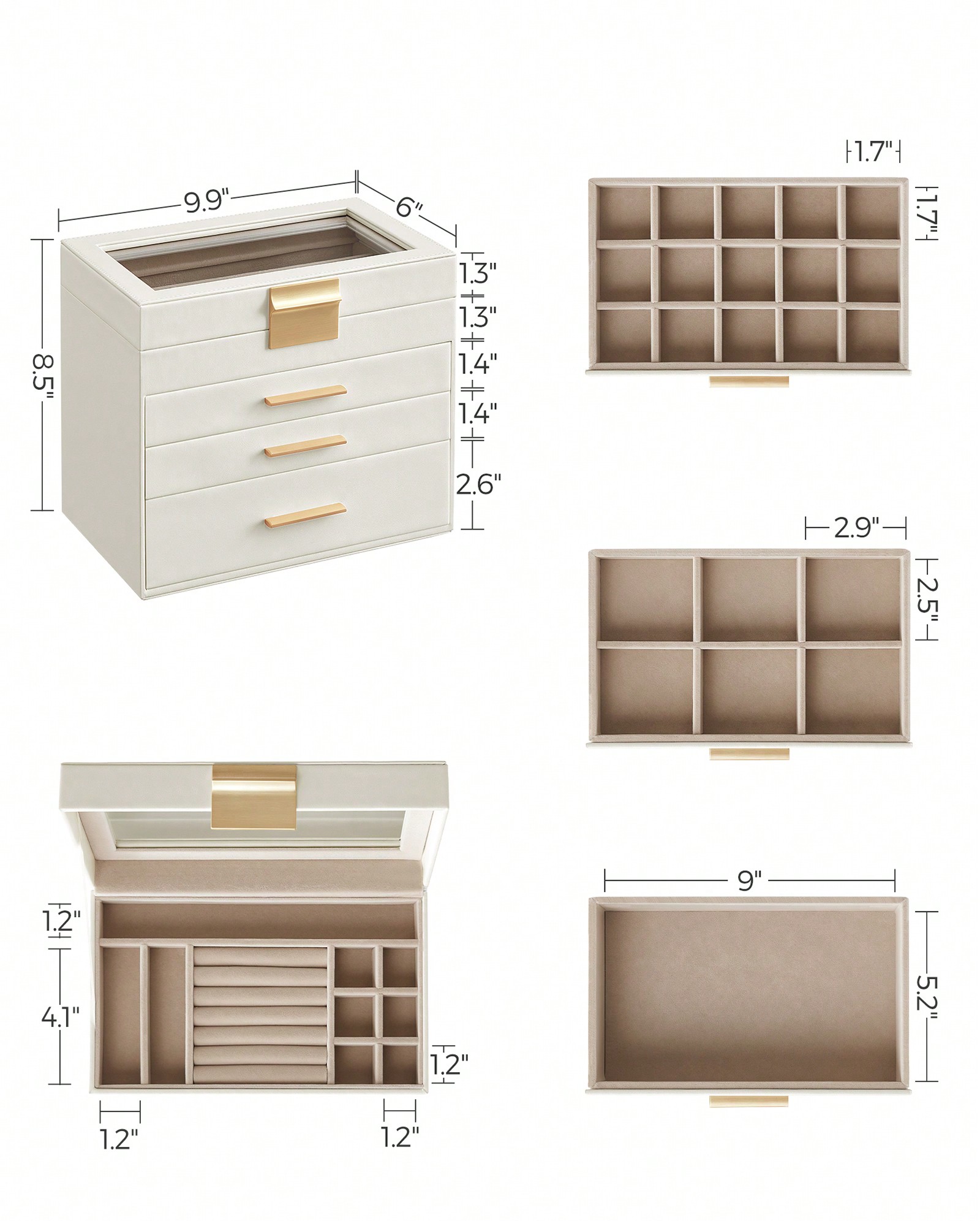 Upgraded 4-Layer Jewelry Stora - đánh giá và giá Drawer Organizer Bamboo