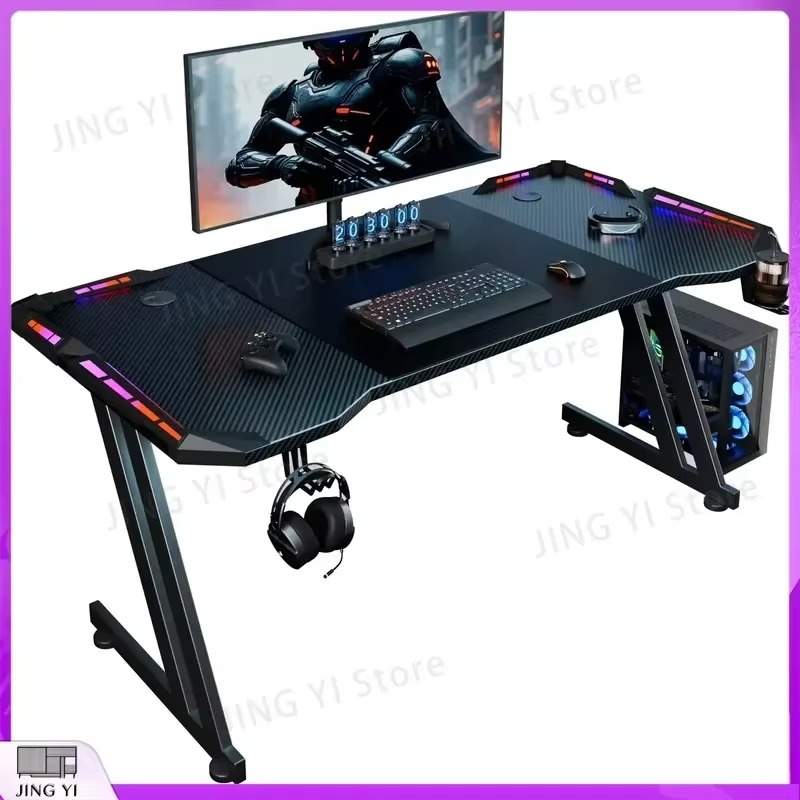 Gaming Desk with LED Lights Ca - đánh giá và giá Desk Setup Headphones