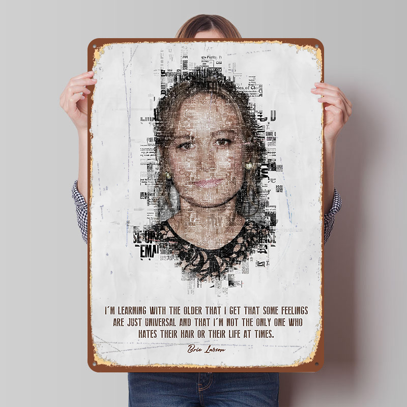 Brie Larson Quote Art Tin Post - đánh giá và giá Desk Setup Poster