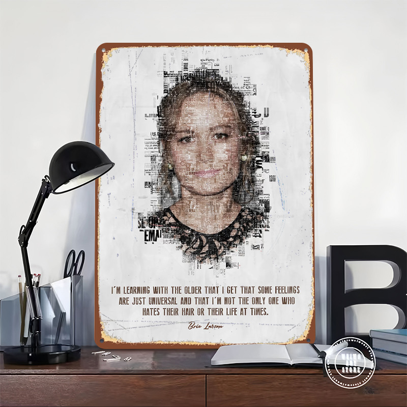 Brie Larson Quote Art Tin Post - đánh giá và giá Desk Setup Poster