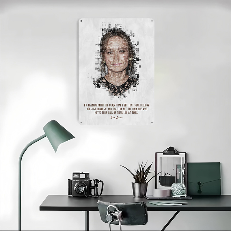 Brie Larson Quote Art Tin Post - đánh giá và giá Desk Setup Poster